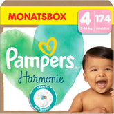 Pampers Harmony Diapers Size 4, 174 Diapers, 9kg-14kg, Gentle Skin Protection with 100% Pampers Protection