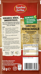 Bamboo Garden - Korean Dakgalbi Würzpaste | Zum Marinieren von Hühnchen, Gemüse und Tofu | For 4 portions | Vegan, natural ingredients | 50 g in Bag