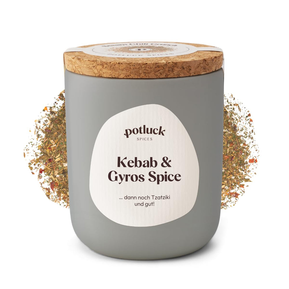 Potluck | Kebab & Gyros Spice | Gewürzzubereitung im Keramiktopf | 50g | Vegan, gluten-free and with natural ingredients