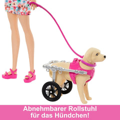 Barbie Dog Duo Doll and Accessories, Including Small Dog and Large Dog with Wheelchair, Leash, Food Bowl, Pet Bed and Treat Bones, Ages 3 and Up, HTK37 Naty Shop Dolls