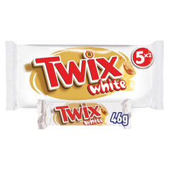 Twix white chocolate bars; caramel, biscuits, white chocolate; multiple pack of chocolates; 5 bars (5 x 46 g)