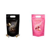 Lindt LINDOR Extra Dark Chocolate Balls and LINDOR Strawberry Creme Chocolate Balls | 1 kg resealable bag | approx. 80 white chocolate balls with strawberry cream