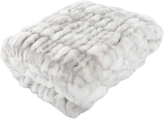 Lavish Home Oversized Gerüschte Faux Fur Blanket, 152.4 X 203.2 Cm, Jacquard Faux Fur, Queen Size Throw for Beds and Sofas, Gray Lavish Home Beds and Blankets Gray
