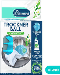 Dr Beckmann drying ball, For fresh and soft laundry, Can be filled with laundry perfume, Shortens drying time, Including laundry perfume Spring Sample 50 ml Laundry Detergents Naty Shop