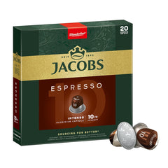 Jacobs Kaffeekapseln Espresso Intenso, Intensität 10/12, 10 x 20 Getränke, Nespresso* kompatible Kaffee Kapseln, 200 Kapseln