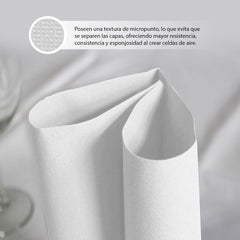 Pachet de 300 de șervețele de hârtie albă pentru cocktail + suport de șervețele din oțel inoxidabil, textură cu micropuncte, groase și absorbante, 10 X 10 cm, pliate împreună