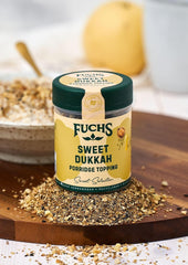 Fuchs Gewürze - Porridge Topping "Sweet Dukkah" - crunchy Topping with Haselnuss, Sesam und Mandeln für Oat-Meals - aus natürliche Ingredient - 60 g in wiederverwendbarer, recyclebarer Dose
