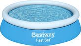 Above ground pool Bestway Fast Set without pump, Ø 183 x 51 cm, blue, round, 940 liters, TriTech material, self-assembly, safety valve, incl. repair patch