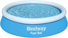 Above ground pool Bestway Fast Set without pump, Ø 183 x 51 cm, blue, round, 940 liters, TriTech material, self-assembly, safety valve, incl. repair patch