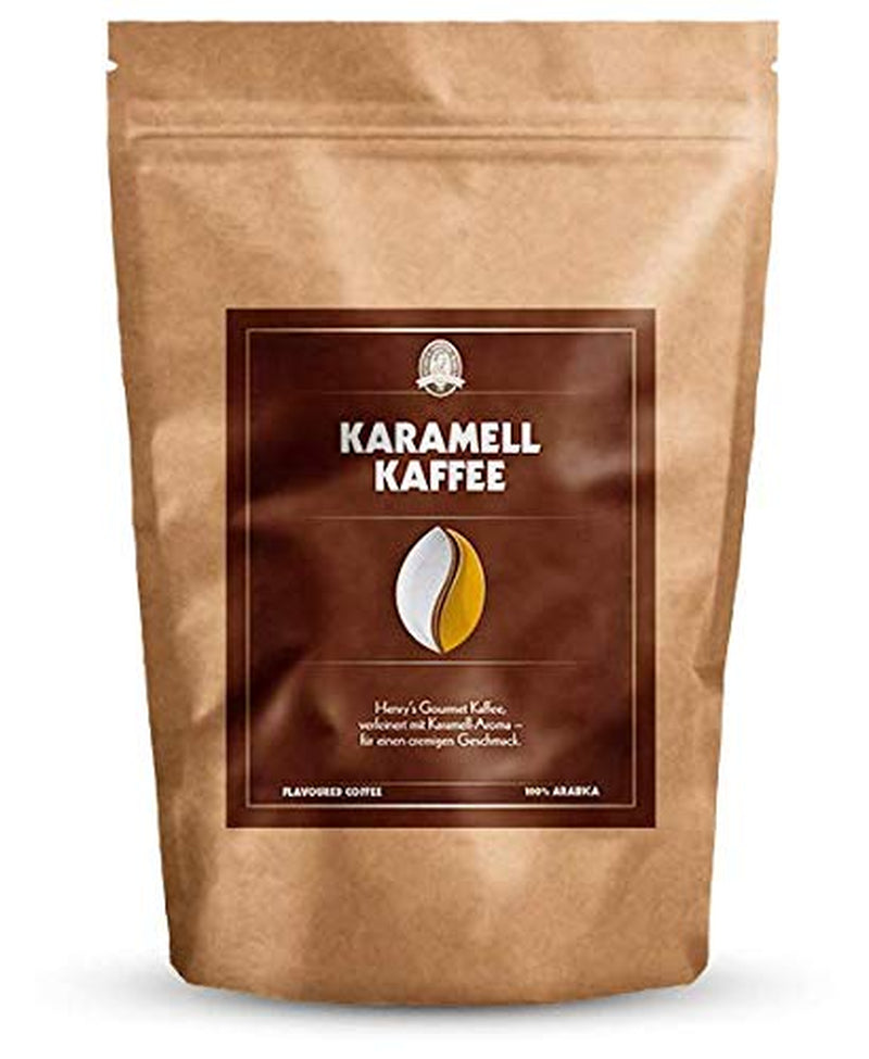 Cafea caramel Henry's 1000g - Cafea gourmet rafinată cu cele mai fine arome - prăjită artizanal - boabe de cafea premium