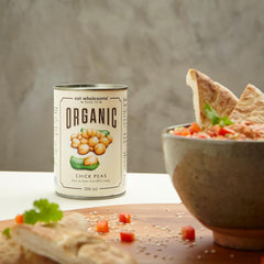 Eat Wholesome Organic Chickpeas, 400g (Pack of 12) - Cooked in Water, No Salt Added, 100% Natural, Protein Source, Vegan, BPA Free Lining and CO2 Neutral Packaging