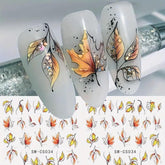 6 Blatt Herbst Nagelsticker,Ahornblatt Selbstklebend Nagelaufkleber,Herbst Nail Sticker,Nageldesign Zubehör,Nail Art Sticker,Selbstklebende Deko Für Nägel