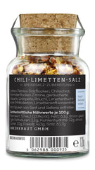 Ankerkraut Chili-Lime-Salz, 70g in cork glass, Speise-Salz Mischung für Steak Fisch Salad Asia Gerichte, Allrounder mit Gesmack und Qualität