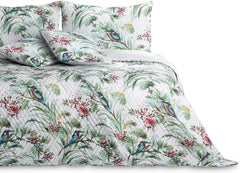 Ameliahome Bedspread Bedspread 260X280 Cm Two sides Easy Care Quilting Plant pattern Bird pattern Multicolor Kingfisher Beds and Blankets Besuche den AmeliaHome-Store Kingfisher 260 X 280