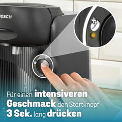 Espressor cu capsule Bosch Tassimo finesse TAS162E, 70 de băuturi, cafea mai intensă prin simpla apăsare a unui buton, oprire automată, sustenabil, dozare perfectă, 1400 W, negru/negru