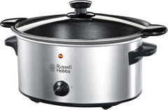 Russell Hobbs Slow Cooker, 3.5 Liter Non-Stick, Stainless Steel, 3 Temperature Settings and Keep Warm Function, 160W Slow Cooker Naty Shop Default Title