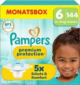 Pampers Premium Protection Size 6, 144 Diapers, 13kg-18kg, Our #1 Skin and Leak Protection