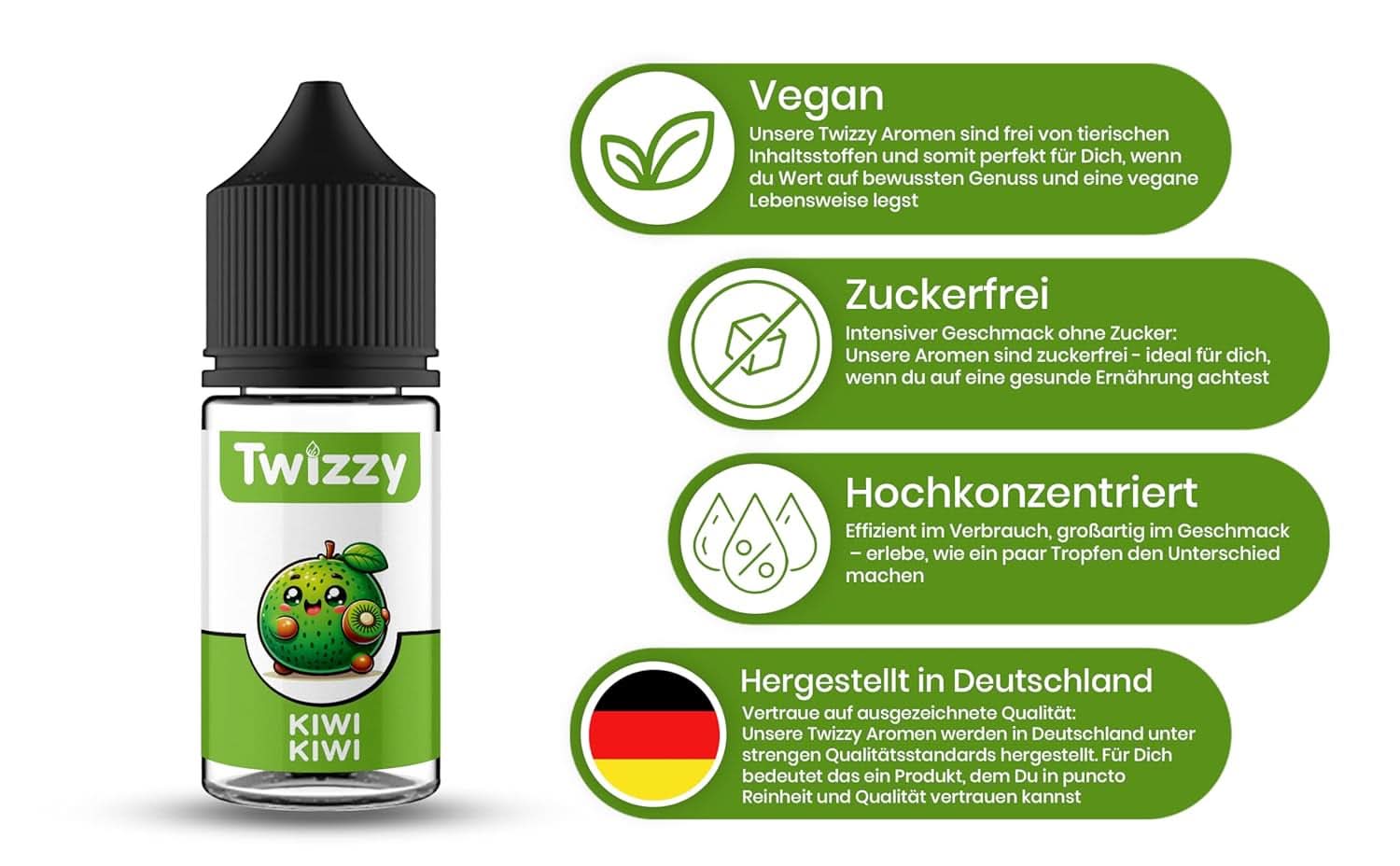 Twizzy Aroma Concentrata Kiwi, 30 ml Arome Naty Shop