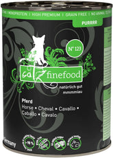 Hrană umedă pentru pisici Catz Finefood Purrrr Horse Monoprotein nr. 123, pentru pisici cu digestie sensibilă, conținut de carne de 70%, 6 cutii x 400 g