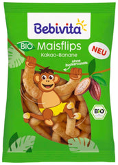 Organic cocoa and banana flips (7 x 30g), no added sugar, gluten-free, ideal for snacks and takeaway