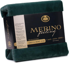 Gözze - Comfortable Blanket, Reversible, High Density 600 G/M², 150 X 200 Cm - Dark Green Beds and Blankets Besuche den Gözze-Store