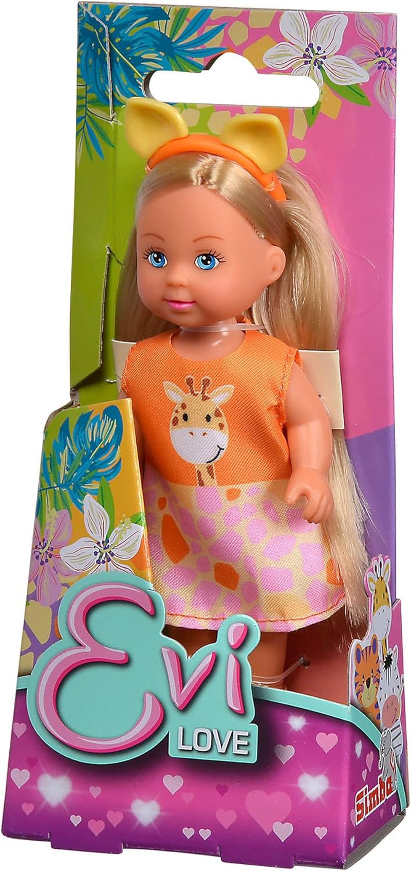 Simba 105733623 - Evi Love Cutie, 3 asortate, Se livrează un singur articol, Păpușa de joacă poartă un costum drăguț de animal cu bentiță, 12cm, De la 3 ani Papusi Naty Shop