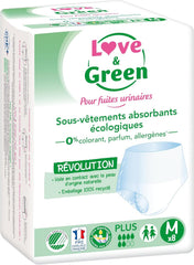 Adult hypoallergenic and eco-friendly absorbent underwear, size M, 8 pieces