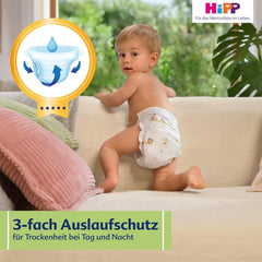 Diaper HiPP Extra Soft Premium Size 1 Newborn 2-5 kg, 72 pieces (3 packs of 24), with 3-way leak protection and double skin protection
