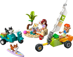 LEGO Friends Beach Adventure cu câini, jucărie de construcție pentru fete de la 6 ani, set de joacă pentru animale cu 2 minifigurine și 2 figuri Corgi, cadou pentru copii creativi, set de construcție de aventură cu placă de surf 42641 Seturi de constructie Besuche den LEGO-Store