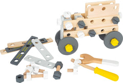 Small Foot Konstruktionsset Miniwob aus Holz, kreativer Bausatz mit Werkzeuge und Zubehör, ab 3 Jahren, 11810, Gray Yellow