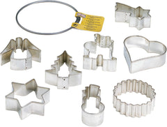 Inel original Kaiser pentru tăieturi de biscuiți mari, cu 8 piese, set de Crăciun pentru începători, tăietoare de biscuiți de diferite dimensiuni, potrivite pentru mașina de spălat vase, argintii