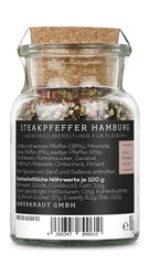 Ankerkraut Steakpfeffer Hamburg, Pfefferkörner Hausmischung, grober Steakhouse-Pfeffer, frische Note, Universal Allrounder, Lecker Kochen mit Qualität, 80 g im Korkenglas