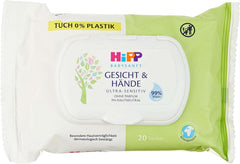 HIPP Babysanft Gesicht & Händetücher, Feuchttücher 12X 20 Stück. Naty Shop