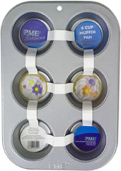 CSB108 6-Hole Non-Stick Carbon Steel Muffin Pan, Stainless Steel, Silver, 28.9 X 17.7 X 3.1cm Baking Pans & Trays Naty Shop