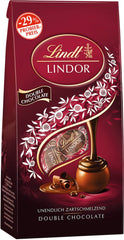 Lindt Chocolate LINDOR Double Chocolate Balls, Promoție | Pungă de 137 G Bomboane de Ciocolata Naty Shop Double Chocolate