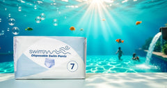 Disposable Swim Diapers Size 7 - 36 Pieces - Discreet, Breathable and Skin Friendly - Baby Swim Diapers - Provides Safety While Swimming - 18-30kg