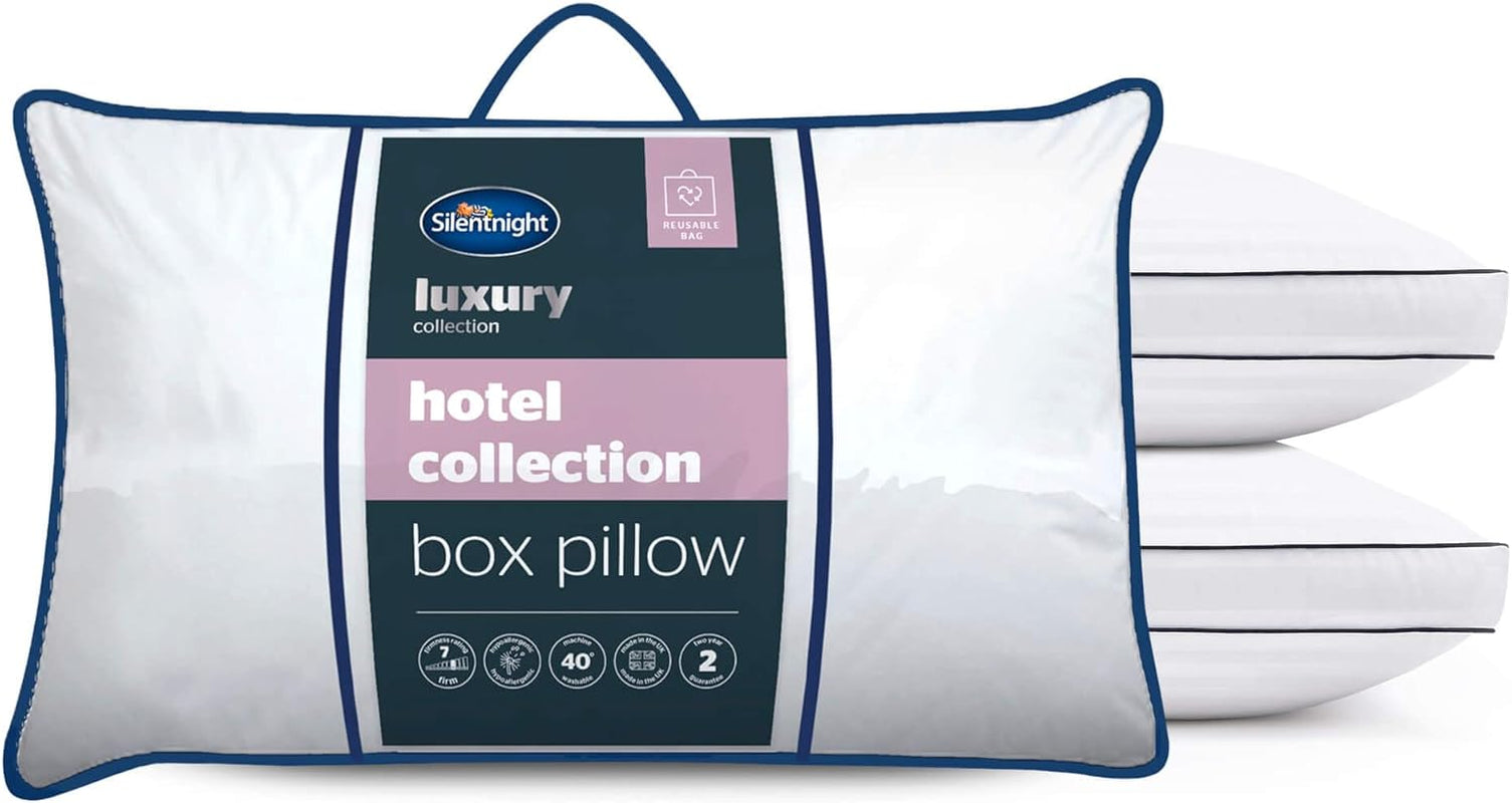 Pernă de susținere Silentnight Luxury Hotel Collection - pernă de susținere a spatelui și laterală de calitate hotelieră cu design cu pereți de cutie pentru susținere suplimentară a capului, gâtului și umerilor - 1 buc Perne standard Naty Shop Pachet de 2
