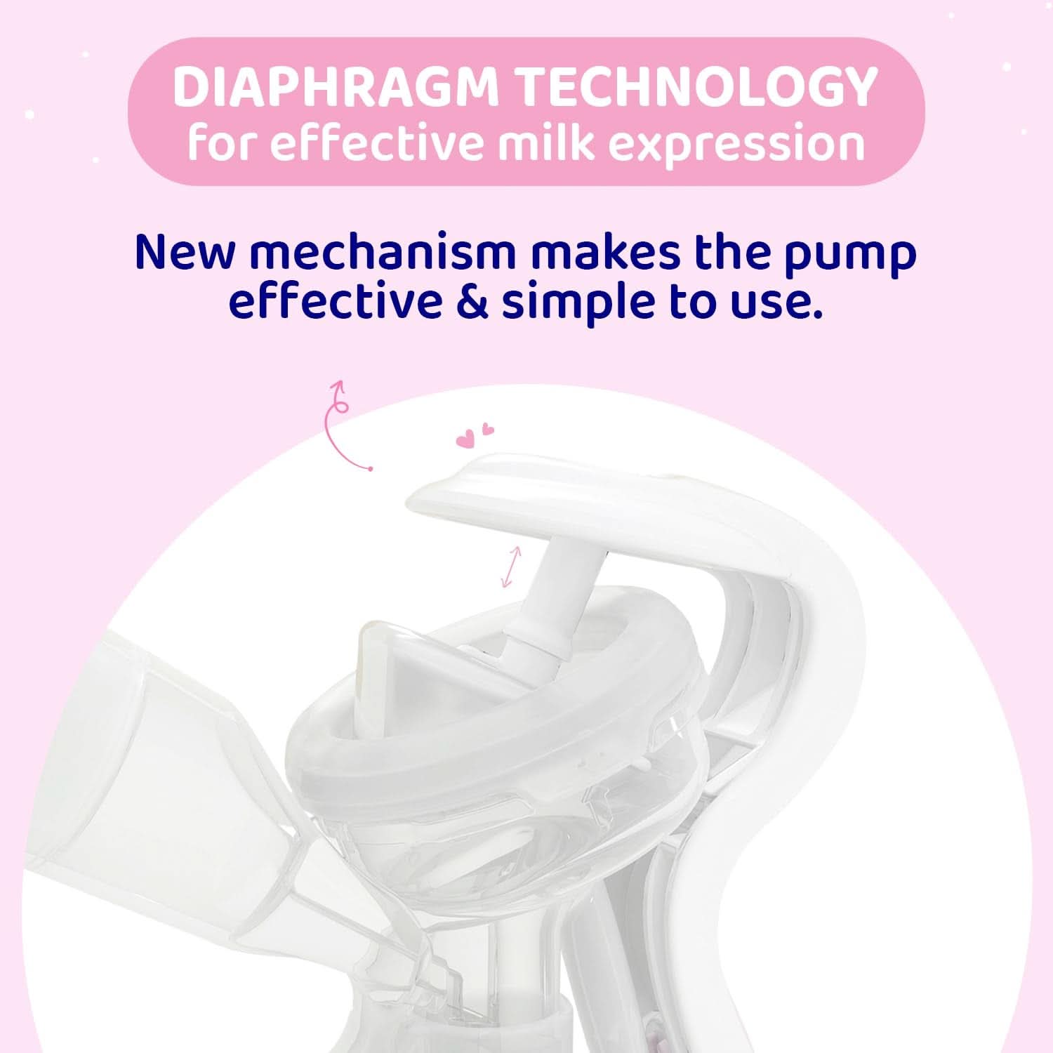 Pompa manuala Chicco Natural Feeling, pompa de alaptare cu tetina inclinata si capac ermetic, devine biberon - 150 ml Accesorii Hrana si Alaptare Bebe Naty Shop