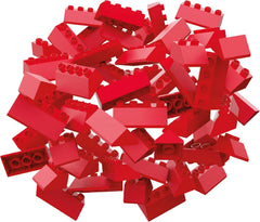 Hubelino 400369 68-teiliges Dachsteine Set, rote Dachziegel, kompatibel mit großen Bausteinen Anderer Hersteller, Made in Germany