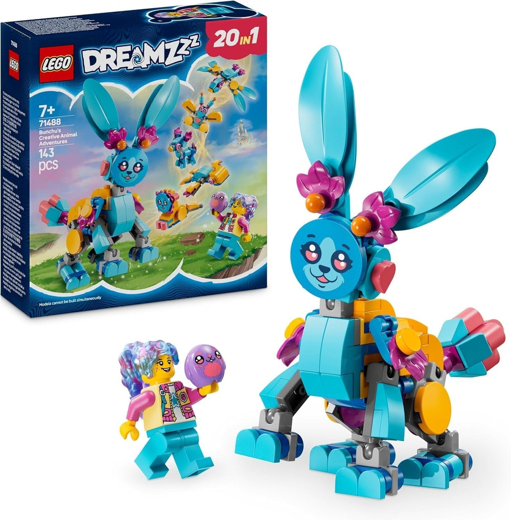 LEGO Dreamzzz Bunchus Creative Animal Adventures Kids Toy Bunny 20-In-1 Fantasy Playset with Minifigure Izzie Gift for Girls and Boys 7 Years Old 71488 Building Sets Besuche den LEGO-Store Default Title