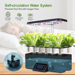 Indoor Hydroponic Grow System with Smart Lighting Schedule Settings, Full Spectrum Grow Light Herb Garden Pots, 17 Capsules, Black