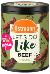 Ostmann Gewürze - Let's Do Like Beef | Rindfleisch-Geschmack für ungewürzte Fleischersatzprodukte | Gewürzsalz für Seitan, Tofu und vegetarian und vegane Gerichte | 90 g in Metalldose recyclebar