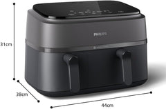 Philips Dual Basket Airfryer 3000 Series with breakfast set, 9 liters, 2 drawers Home Appliances Naty Shop