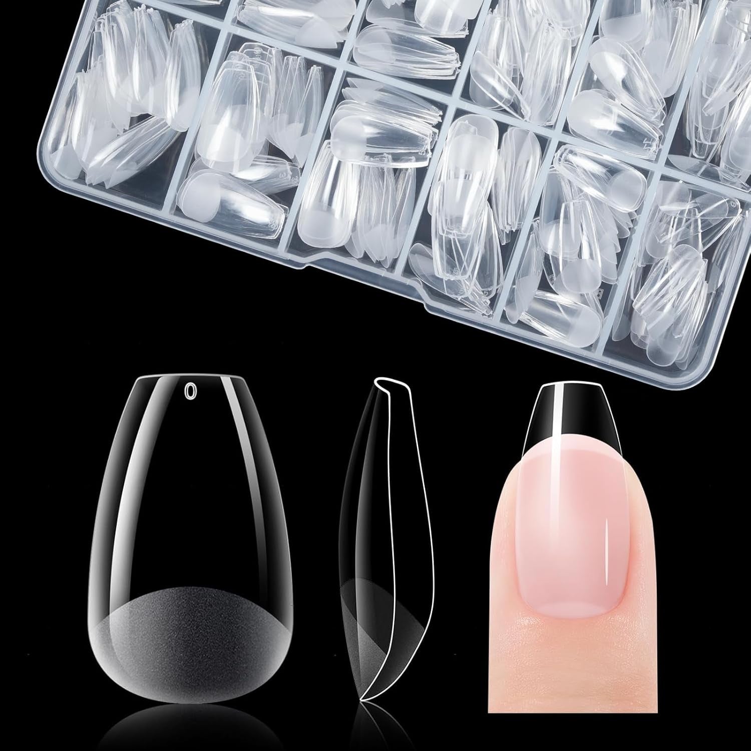 Gelike Ec Scurte Unghii Migdalate – Unghii Moi cu Acoperire Completă, Unghii Artificiale Pre-Lustruite pentru Extensii de Unghii, Studio de Unghii pentru Acasă, Salon DIY, 120 Bucăți, 12 Mărimi