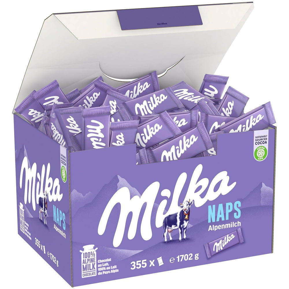 Milka Naps Alpine Milk – Mini chocolate squares from delicate alpine milk chocolate – 1 x 1.7 kg