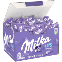 Milka Naps Alpine Milk – Mini chocolate squares from delicate alpine milk chocolate – 1 x 1.7 kg