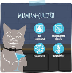 MjAMjAM - Băutură delicioasă pentru pisici - Cocktailuri - File de somon tras, pachet de 20 (20x40), fără cereale