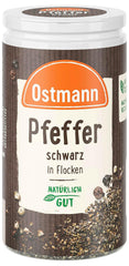 Ostmann Gewürze - Schwarze Pfefferflocken | Grober Pfeffer für intensiv-schwarfen Gesmack | Mit praktischem Streuaufsatz | 25 g in Der Streudose