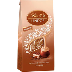 Lindt Chocolate | LINDOR Tiramisu Bag | 137g | 11 Milk Chocolate Balls with Melt-in-your-Mouth Tiramisu Filling | Gift of Chocolate