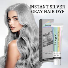 2-in-1 Vopsea de păr gri argintiu Vopsea de păr din plante naturale gri argintiu pentru toate tipurile de păr potrivite cu instrumente de unică folosință (100g) Vopsea pentru par Naty Shop